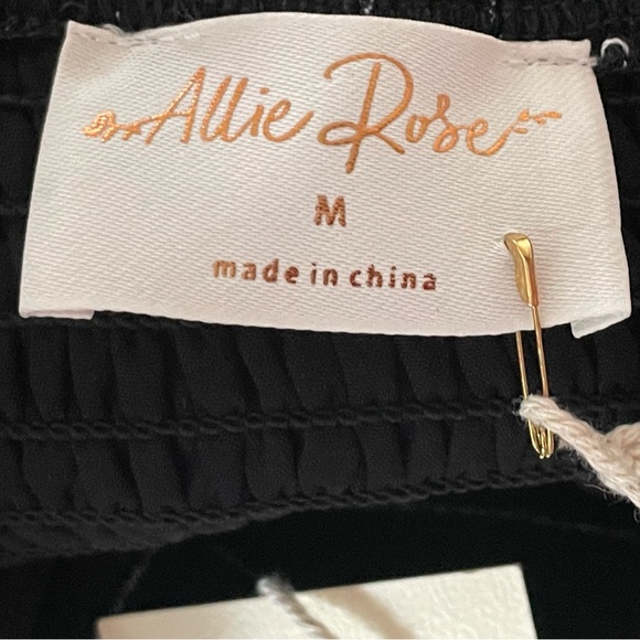 BNWT! Allie Rose, Harlow Halter Tie Jumpsuit in Black, Washed Pinstripe - Picture 9 of 12